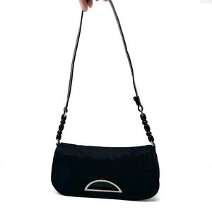 Christian Dior Vintage Black Malice Nylon Bag – Resin Beaded Strap, Galliano Era